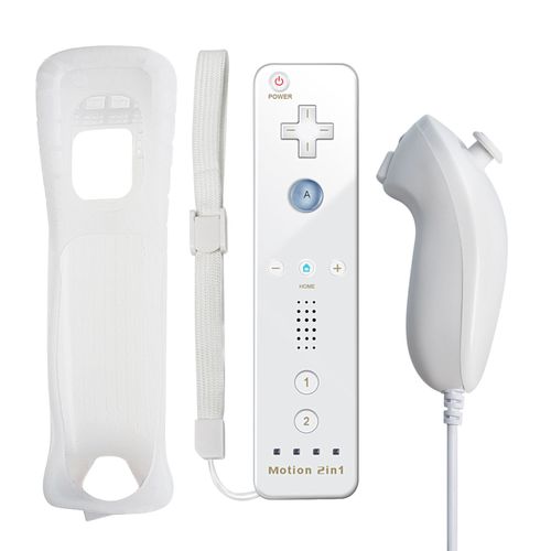 Blanc - Ensemble 2 En 1 Pour Console Nintendo Wii, Manette De Jeu Sans Fil, Télécommande Dahchuck, Manette, Manette, Motion Plus En Option