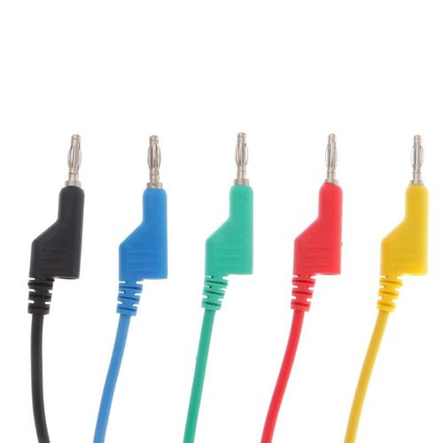Câble de Test à double fiche banane de 4mm, câble de Test lisse pour multimètre 1m 5 couleurs 5 pièces