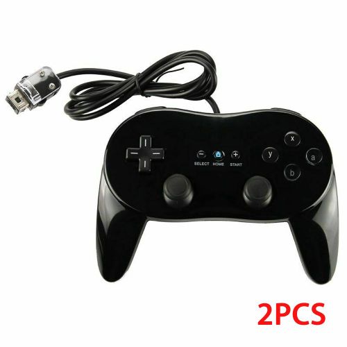 2pcs Noir - Manette De Jeu Filaire Classique Pour Nintendo Wii, Manette De Console, Manette De Jeu À Distance, Deuxième Génération