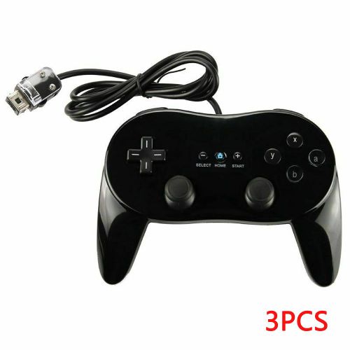 3pcs Noir - Manette De Jeu Filaire Classique Pour Nintendo Wii, Manette De Console, Manette De Jeu À Distance, Deuxième Génération