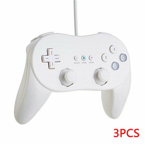 3pcs Blanc - Manette De Jeu Filaire Classique Pour Nintendo Wii, Manette De Console, Manette De Jeu À Distance, Deuxième Génération