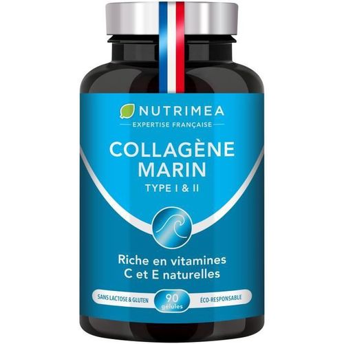 Collagène Marin Type I & Ii ? Hydratation De La Peau & Protection Des Os Et Des Articulations - 90 Gélules Made In France - Nutrimea 