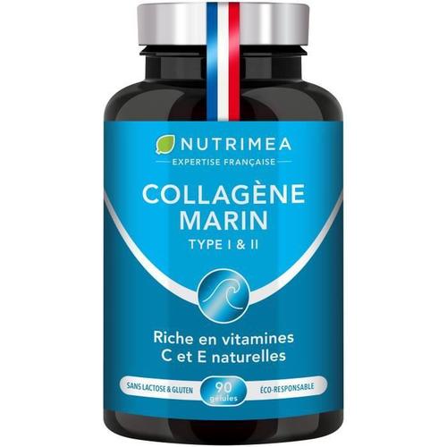 Collagène Marin Type I & Ii ? Hydratation De La Peau & Protection Des Os Et Des Articulations - 90 Gélules Made In France - Nutrimea 