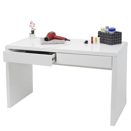 Coiffeuse Hwc-G51, Coiffeuse Table Cosmétique, Blanc Brillant   100x60cm
