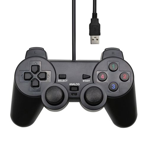 Noir - Manette De Jeu Filaire Usb Joystic Gamepad, Manette De Vibration Pour Playstation, Winxp, Win7, Win8, Win10, Pc, Ordinateur Portable