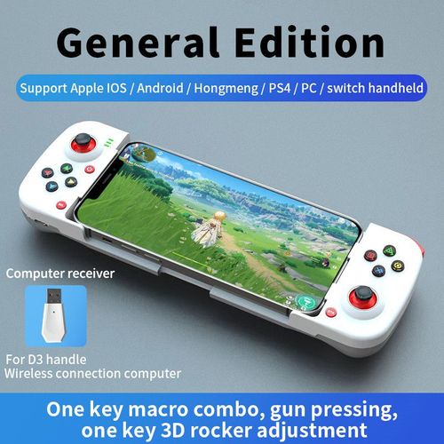 Blanc D3 - Manette De Jeu Portable De Type C, Non Bluetooth, Support De Téléphone Télescopique, Manette De Jeu