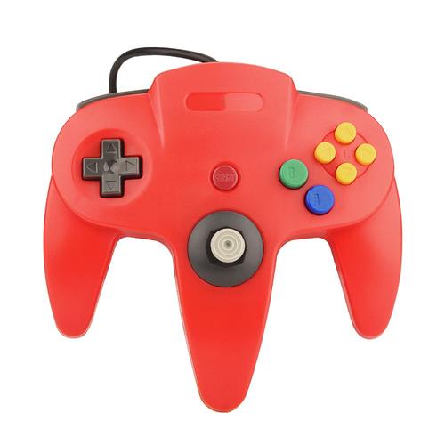 Rouge - Manette De Jeu Rétro Usb N64, Contrôleur Mem, Manette De Jeu Pc Classique, Manette De Jeu Pour Windows, Pc Discrex, Linux, Raspberry Pi 3