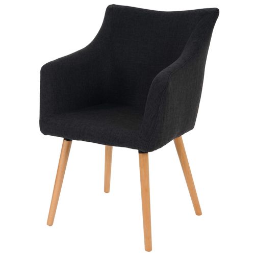 Chaise De Séjour / Salle À Manger Malmö T382 / Style Rétro Des Années 50   Tissu, Gris Foncé