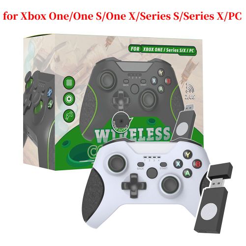 Blanc B - Manette De Jeu Sans Fil Avec Récepteur Pc, Manette De Jeu, Graphite G, Windows 7, Windows 8, Windows 10, Touristo-Vibration, Xbox Series X, S
