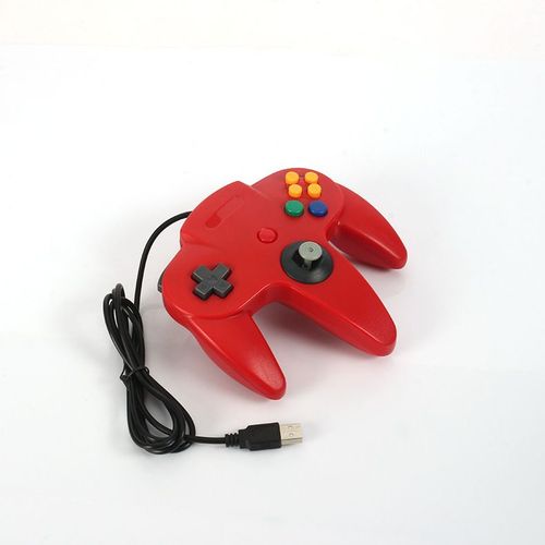 Usb Rouge - Manette De Jeu Filaire Usb Pour Console Nintendo 64, Contrôleur De Jeu, Manette De Jeu, Originale
