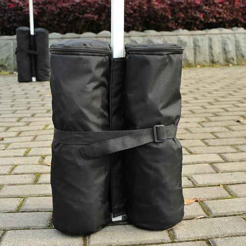 Lot 4 Sacs De Lestage De Fixation Pour Tonnelle Parasol Pavillon Volume Max. 15kg Noir