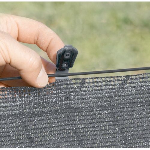 20 Pinces De Fixation Pour Brise-Vue Tissés Gris 3.40x2cm