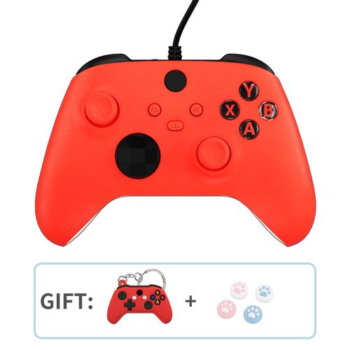 Rouge - Manette De Jeu Filaire Pour Xbox One Series S X, Contrôleur De Vibration, Manette De Jeu, Pc, Sem Fio