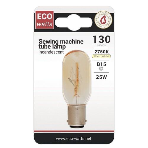 Lampe Tube Machine ? Coudre Incan. 25w B15 2750k 130 Dim. Claire