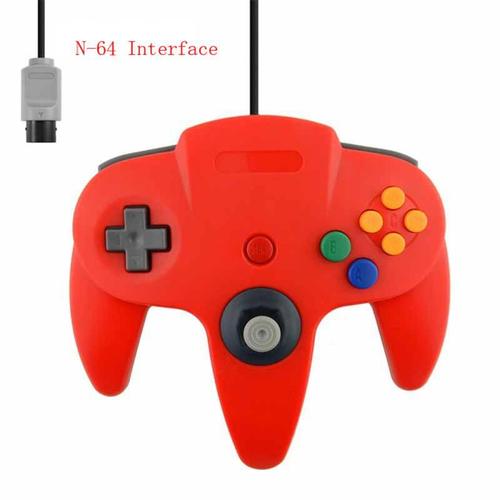 Rouge - Manette De Jeu Filaire N64 Pour Console Nintendo 64, Joystick, Commande Dualshock