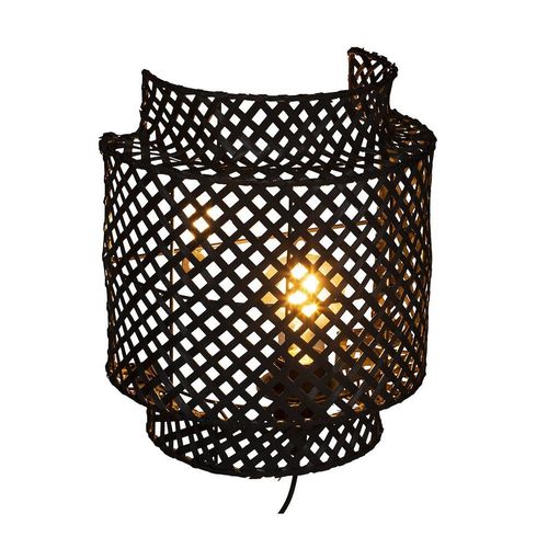 Applique Murale En Bambou Noir H 28 Cm