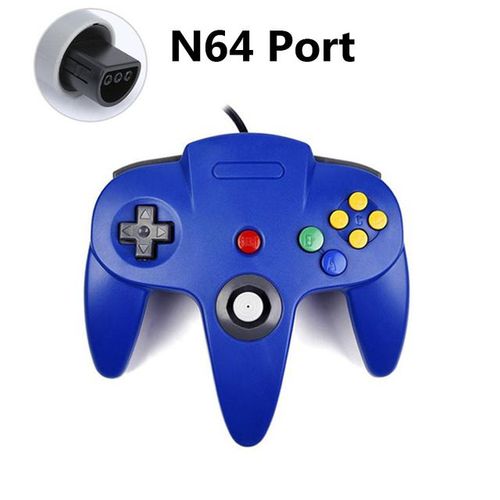 Gc Bleu - Manette De Jeu Filaire N64 Pour Pc Et Mac, Joystick Pour Gamecube