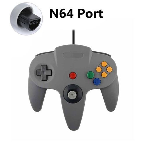 Gc Gray - Manette De Jeu Filaire N64 Pour Pc Et Mac, Joystick Pour Gamecube