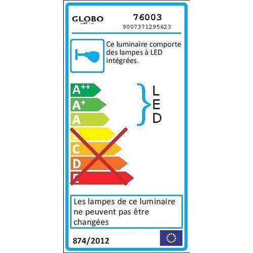Applique Sammy Verre Mat L.16.5xh.11cm