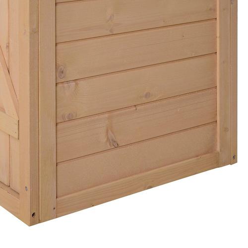 Armoire Abri De Jardin Remise Pour Outils Bois De Sapin Pré-Huilé Toit Bitumé Incliné - Grande Porte Verrouillable Loquet - 2 Étagères - Dim. 75l X 56l X 115h Cm