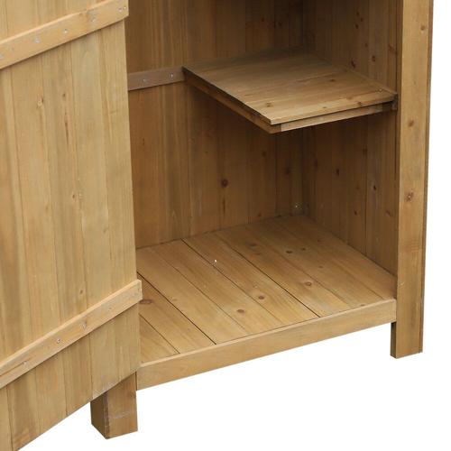 Armoire Abri De Jardin Remise Pour Outils 3 Étagères Porte Loquet Toit Pente Bitumé Dim. 77l X 54l X 179h Cm Bois Sapin Pré-Huilé