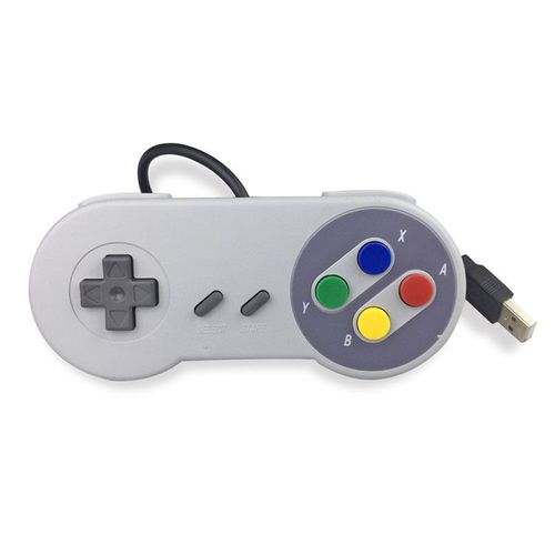 Gris - Manette De Jeu Filaire Super Usb Joysuniverse, Manette De Jeu Classique, Jeux Nintendo Snes, Pc Windows, Ordinateur, 1pc