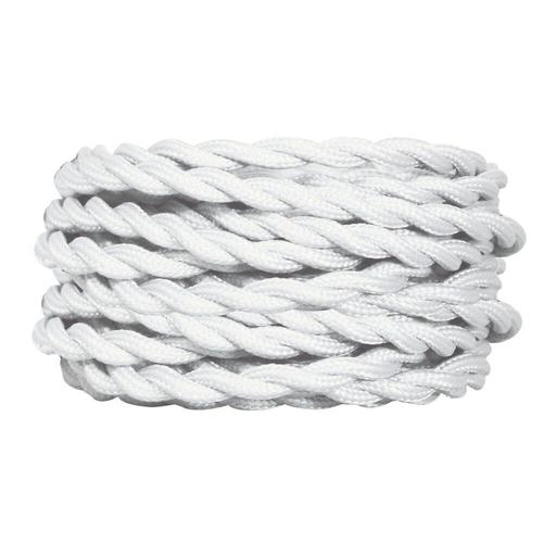 2 câbles tissu torsadé 1x0.75mm2 longueur 3m blanc