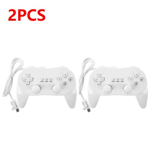 2pcs - Manette De Jeu Filaire Souple Pour Nintendo Wii, Manette De Jeu Classique, Télécommande, Manette De Jeu, 8 Boutons, 2-1 Pièces