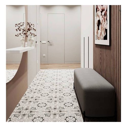 Art Nouveau-opera Grey - Carrelage 20x20 Cm Aspect Carreaux De Ciment Vieilli Gris