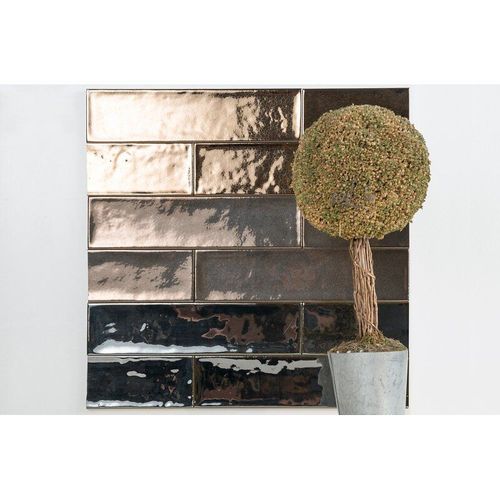 Cromia26 Acciaio - 6,5x26,6 Cm - Faïence Effet Zellige Noir
