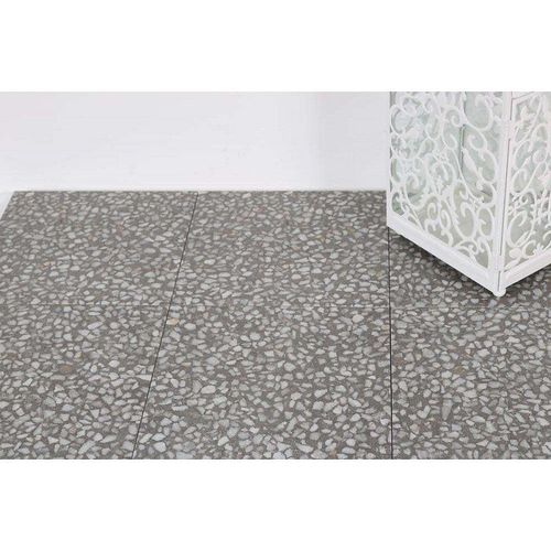 Farnese Amalfi Grafito 30 X 30 Cm - Carrelage Aspect Terrazzo Gris Antracite