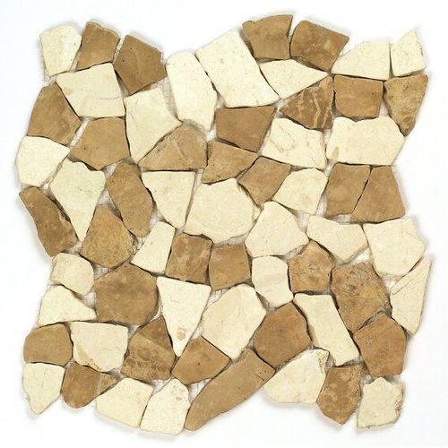 Feuille 300x300 palladiana marbre blanc/cappuccino