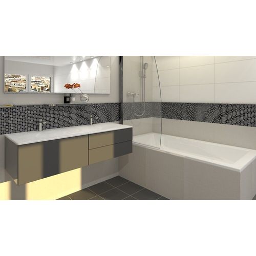 Feuille 300x300 carreaux 15x15x4 verre degradé gris/marbre gris