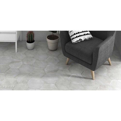 Urban Hexa Melange Silver - Carrelage 29,2 X 25,4 Cm Patchwork Hexagonal Aspect Béton Gris