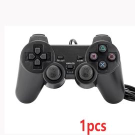 1 Pcs - Manette De Jeu Filaire Pour Console Ps2, Avec Double Vibration, Contrôleur Clair Pour Sony Playstation 2