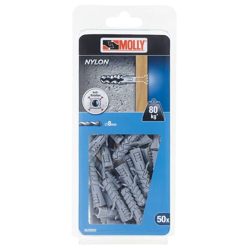 Cheville nylon haute sécurité 8X40MM 50P
