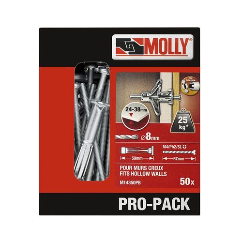 PRO-PACK ""Molly""  - 50 chevilles métal à expension