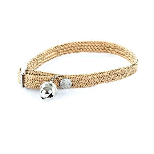 Collier Pour Chat Nylon Tubulaire Beige