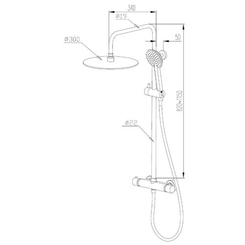 Loundge Colonne De Douche Chromée Avec Thermostatique