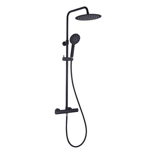 Kissy colonne de douche noire avec thermostatique