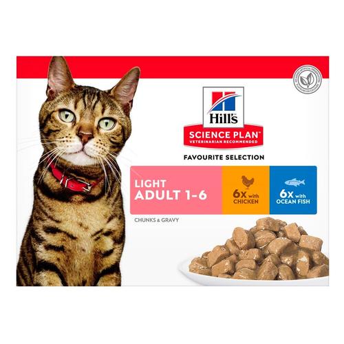 Aliment Chat Feline Light Poulet Poisson Multi Pack 12x85g