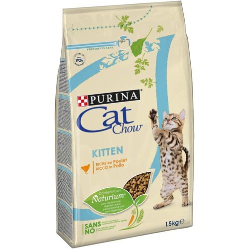 Croquettes Chat Kitten Avec Naturiumtm - Riche En Poulet - 1.5kg
