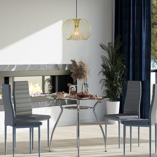 Homcom Lustre Suspension Design Filaire Dor?E ? 37 X 150 Cm M?Tal Dor?