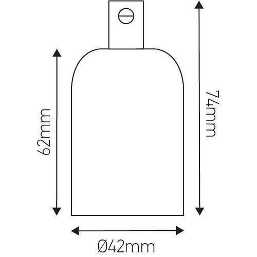 Douille E27 Aluminium Ø42mm H.62mm - Bleu Clair Mat