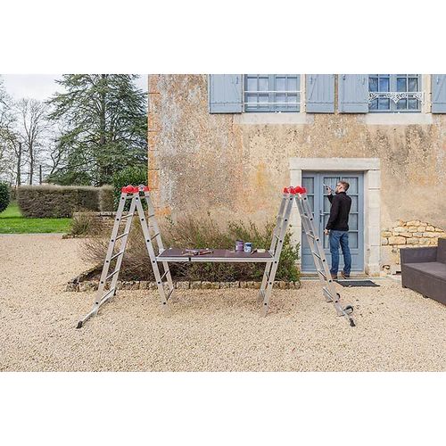 Echafaudage pliable 4 en 1 multifonction 4m en aluminium Hailo Combi First