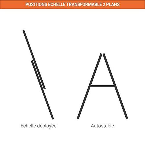 Echelle Transformable 2 Plans - Hauteur Atteignable En Position Escabeau De 3.30m Et 5.65m En Double Échelle - 363212