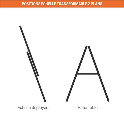 Echelle Transformable 2 Plans - Hauteur Atteignable En Position Escabeau De 2.75m Et 4.85m En Double Échelle - 363210