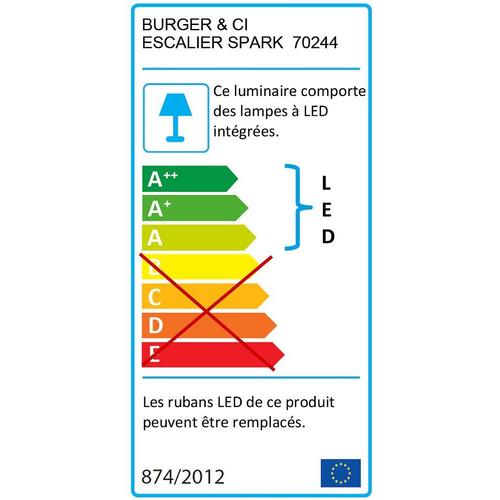 ESCALIER DROIT SPARK EQUIPE DE LEDS 13 MARCHES