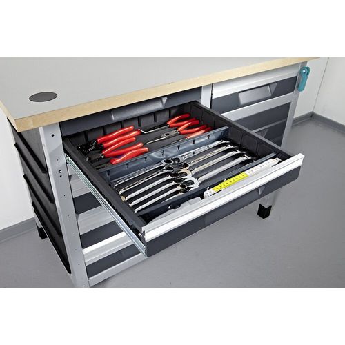 Etabli préconfiguré 65 cm WOLFCRAFT avec avec 2 tiroirs S + 1 placard