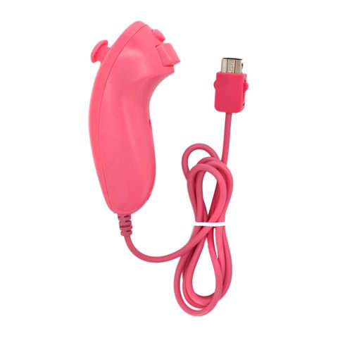 Rose - Ostent ¿ Manette Nunchuck Filaire À Poignée Incurvée Pour Nintendo Wii, Pour Console De Jeu Vidéo, Avec Mouvement